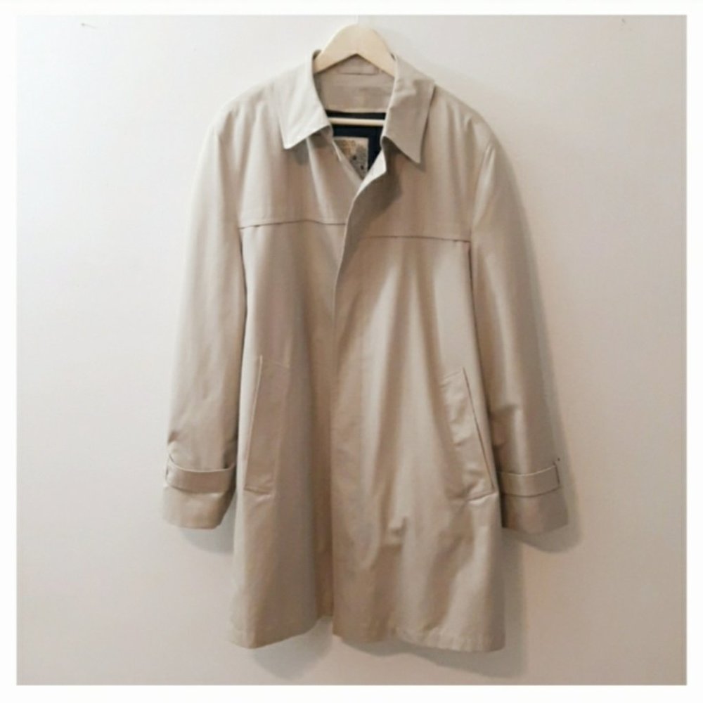 London Towne Men's Lined Tan Trench Coat 42 Long